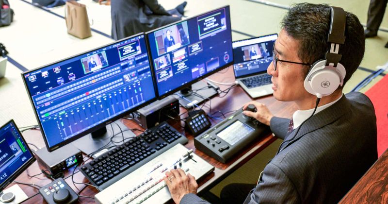 TriCaster Mini SとNDIを活用した映像運用の様子