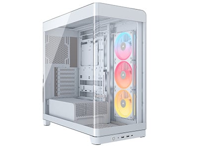 ピラーレスPCケースはフロント寄りのサイドにファンを搭載する