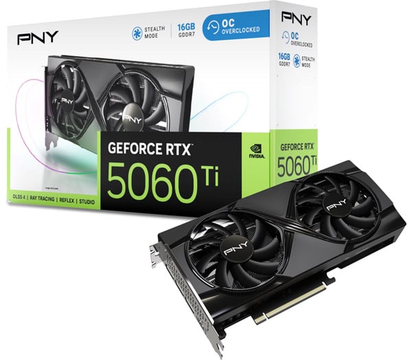 PNY GeForce RTX 5060 Ti 16GB Overclocked Dual Fan