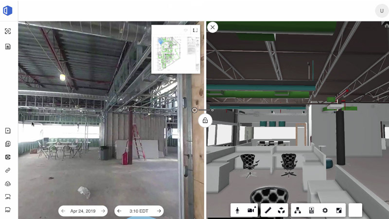現場で撮影した写真とBIMデータの比較(利用例)
