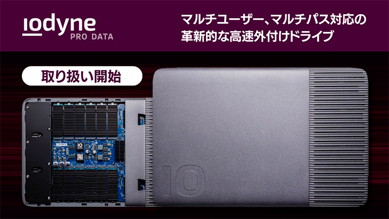 iodyne 社のマルチユーザー・マルチパス接続に対応した、高速外付けドライブの国内取り扱いを開始