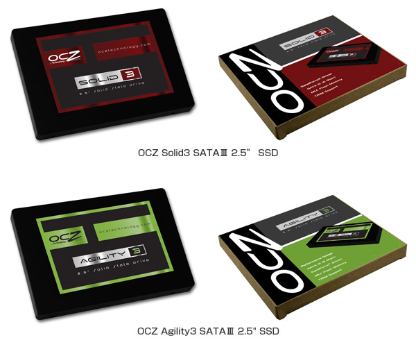 OCZ SSD Solid3シリーズ、Agility3シリーズ 製品画像
