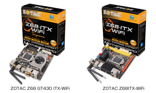 ZOTAC Z68 GT430 ITX-WiFi、ZOTAC Z68ITX-WiFi 製品画像