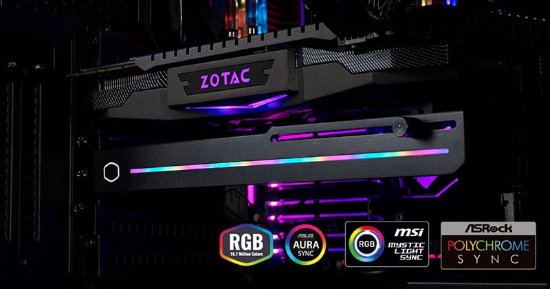 マザーボードのイルミネーションと同期可能なアドレサブルRGB LEDを搭載
