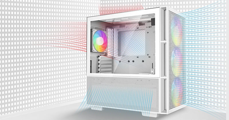 メッシュパネルを多用した高エアフロー設計