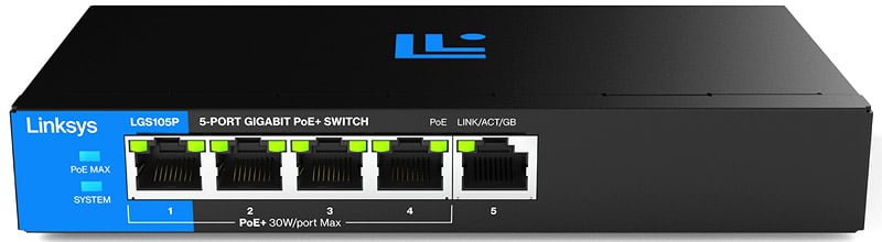 PoE+給電に対応(LGS105Pのみ)