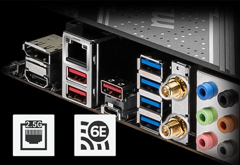 2.5ギガビットLAN、AMD Wi-Fi 6Eモジュールを搭載