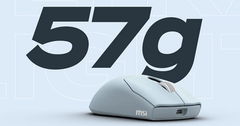 57gの軽量設計、左右対称デザインを採用
