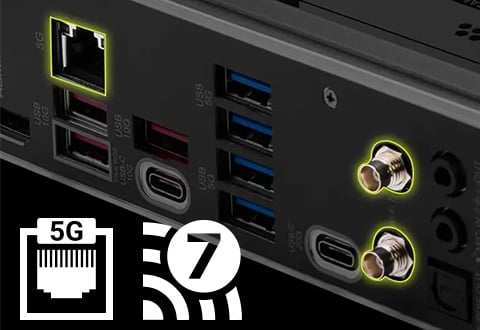 5ギガビットLAN、Wi-Fi 7モジュールを搭載