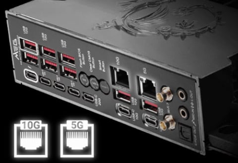 10ギガビットLAN、5ギガビットLAN、Intel Killer Wi-Fi 7モジュールを搭載