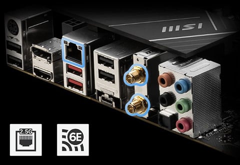 2.5ギガビットLAN、Intel Wi-Fi 6Eモジュールを搭載