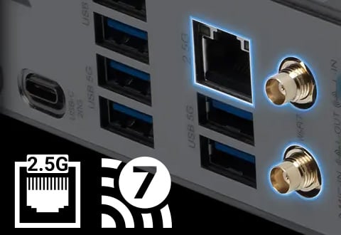 2.5ギガビットLAN、Wi-Fi 7モジュールを搭載