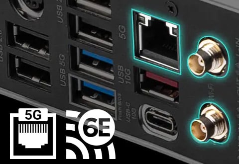 5ギガビットLAN、Wi-Fi 6Eモジュールを搭載