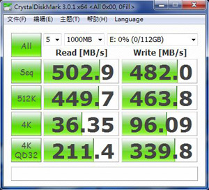 CrystalDiskMark 3.0.1 0Fill(All 0x00)