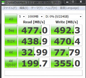 CrystalDiskMark 3.0.1 0Fill(All 0x00)