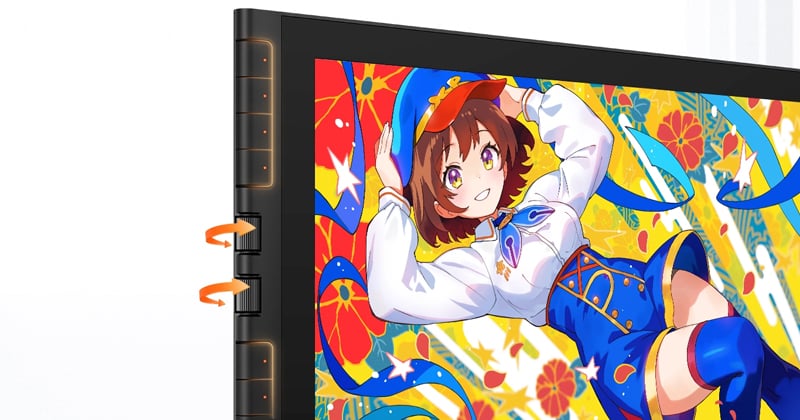 8個のショートカットキーと2個のX-Dialで手軽に操作